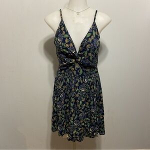 Angie Ditsy Floral Navy Midi Dress Size L NWT
